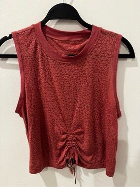 lululemon athletica Red Geometric Ruched Tank